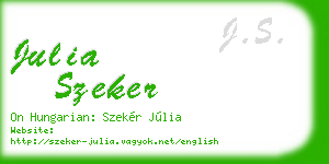 julia szeker business card